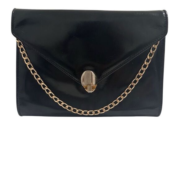 Black and Gold Crossbody Bag with Skull Clasp - Picture 5 of 11